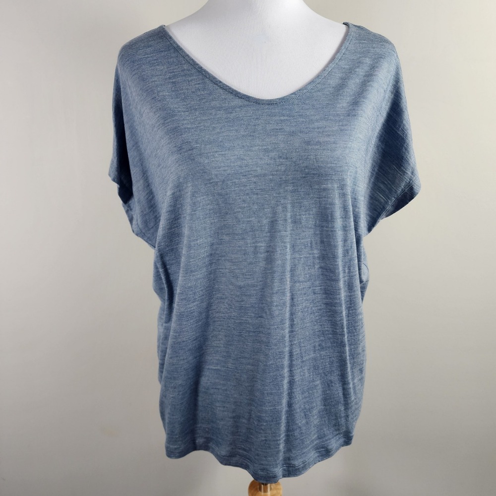 Cloudveil Merino Wool Tencel Top Womens Small Blue Base Layer Hiking Thermal
